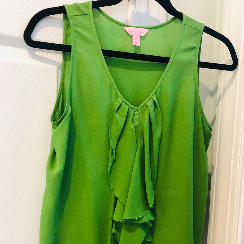 Lilly Pulitzer Green Silk Tank